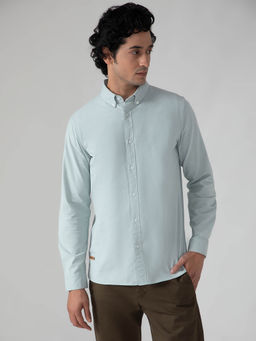 Subtract - Yarn Dyed Oxford Shirt in Mint Green - Slim Fit
