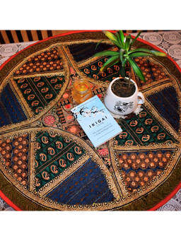 TheYUGO - Zari and Patchwork Table Top Cover - Multi-Color