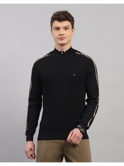 Monte Carlo - Men Self Design Sweatshirt - Black