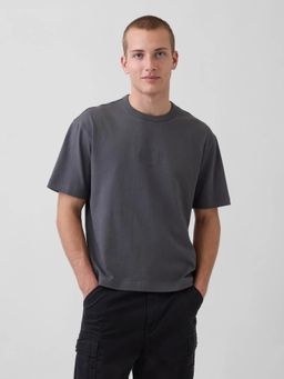 GAP - Mens Embossed Textured Crew Neck T-shirt - Grey