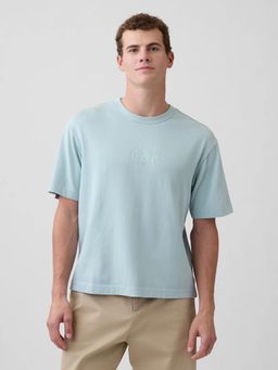 GAP - Mens Embossed Printed Crew Neck T-shirt - Blue