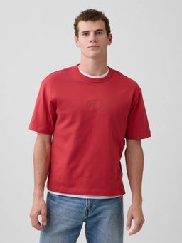 GAP - Mens Embossed Crew Neck T-shirt - Red