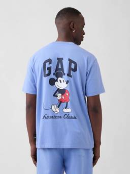 GAP - Mens Mickey Mouse Printed Crew Neck T-shirt - Blue