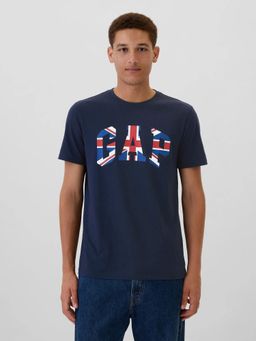 GAP - Mens Logo Printed Crew Neck T-shirt - Navy Blue