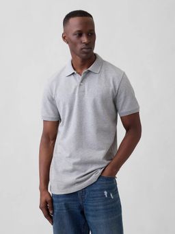 GAP - Mens Slim Fit Polo Neck T-shirt - Grey