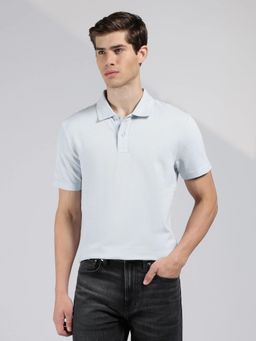 Calvin Klein - Solid Regular Fit Cotton Polo T-shirt - Blue