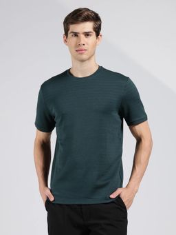 Calvin Klein - Self Design Regular Fit Cotton T-shirt - Teal