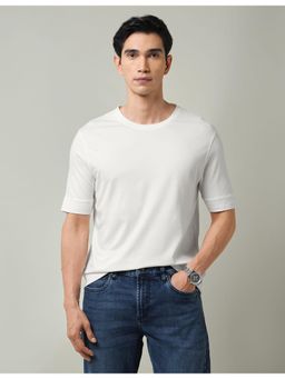 AD By Arvind - Solid Regular Fit T-shirt -White