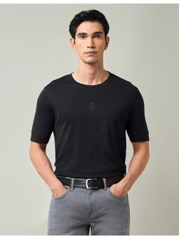 AD By Arvind - Solid Regular Fit T-shirt -Black