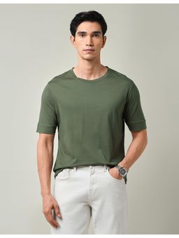 AD By Arvind - Solid Regular Fit T-shirt -Olive