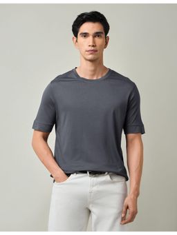 AD By Arvind - Solid Regular Fit T-shirt -Grey
