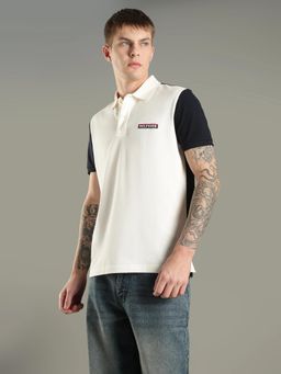 Tommy Hilfiger - Colorblock Regular Fit Cotton Polo T-shirt - White
