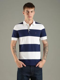 Tommy Hilfiger - Colorblock Slim Fit Cotton Polo T-shirt - Navy Blue