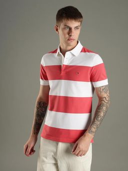 Tommy Hilfiger - Colorblock Slim Fit Cotton Polo T-shirt - Red