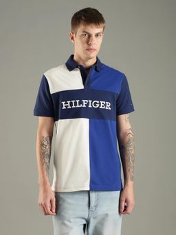 Tommy Hilfiger - Colorblock Regular Fit Cotton Polo T-shirt - Blue