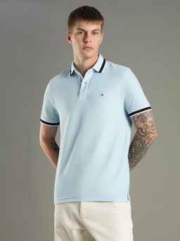 Tommy Hilfiger - Solid Regular Fit Cotton Polo T-shirt - Blue
