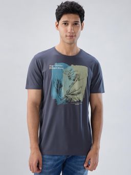 Spykar - Grey Graphic Regular Fit T-shirt