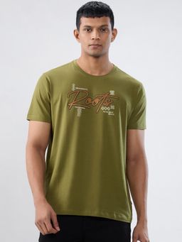 Spykar - Green Typography Regular Fit T-shirt