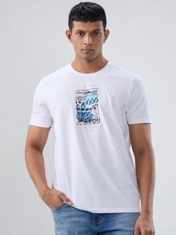 Spykar - White Graphic Regular Fit T-shirt
