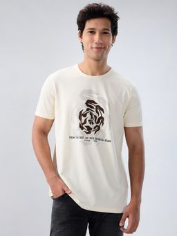 Spykar - White Graphic Regular Fit T-shirt