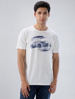 Spykar - White Graphic Regular Fit T-shirt