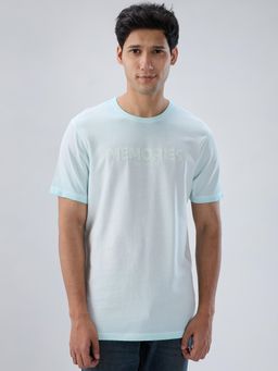 Spykar - Blue Typography Regular Fit T-shirt