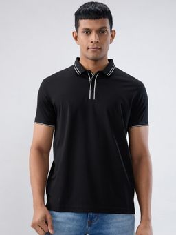 Spykar - Black Solid Regular Fit T-shirt