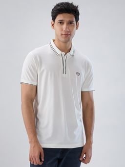 Spykar - White Solid Regular Fit Polo T-shirt