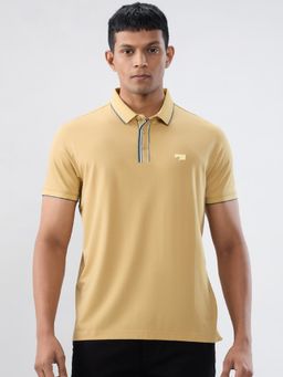 Spykar - Yellow Solid Regular Fit Polo T-shirt