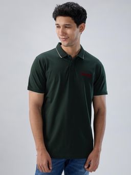 Spykar - Green Solid Regular Fit Polo T-shirt