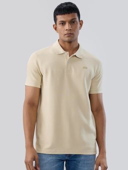 Spykar - Beige Self Design Regular Fit T-shirt