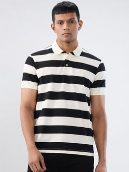 Spykar - Black Stripe Regular Fit T-shirt