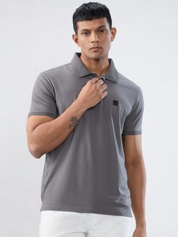 Spykar - Grey Solid Regular Fit T-shirt