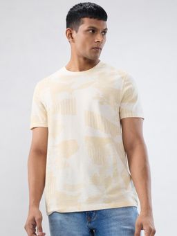 Spykar - Yellow Printed Regular Fit T-shirt