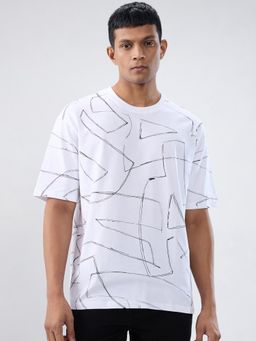 Spykar - White Printed Relaxed Fit T-shirt