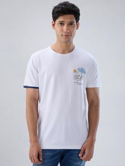 Spykar - White Graphic Regular Fit T-shirt