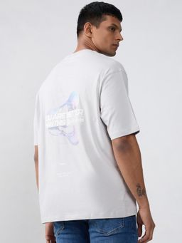 Spykar - Grey Typography Relaxed Fit T-shirt