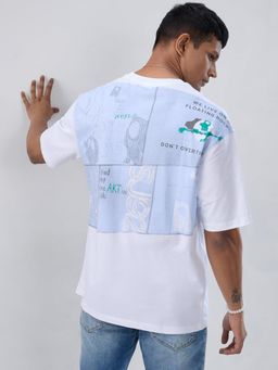 Spykar - White Graphic Relaxed Fit T-shirt