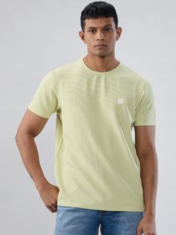 Spykar - Green Self Design Regular Fit T-shirt