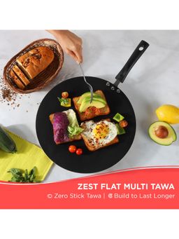 VINOD - Zest NonStick Flat Multi Tawa 28 cm 4 mm Thickness Gas Stove Compatible Blue