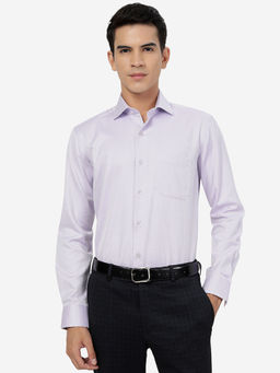 Metal - Mens Purple 100% Cotton Slim Fit Solid Formal Shirt