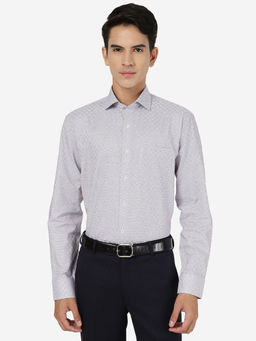 JadeBlue - Mens Light Purple 100% Cotton Regular Fit Solid Formal Shirt