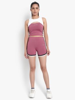 Wear Jukebox - WearJukebox Curve Love Shorts & Cutout Padded Pink Top (Set of 2)