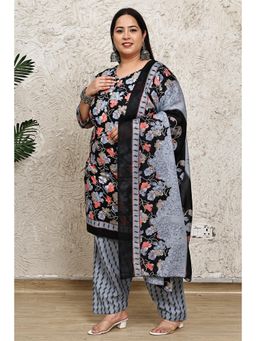 Rajnandini - Women Multi-Color Cotton Blend Printed Kurta with Salwar and Dupatta