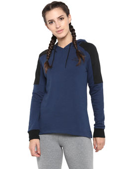 Alcis - Women Blue Black Colourblocked Hooded