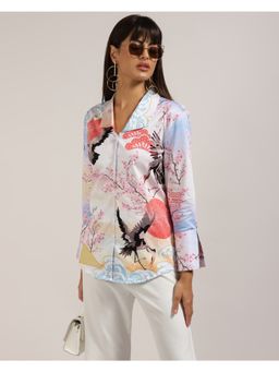 Loudless - Flaming Let Printed Shirt - Multi Color