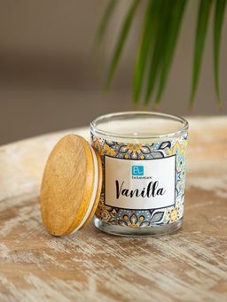 ExclusiveLane - Vanilla Handmade Wax Jar Scented Candle (28 Hours Burn Time, Reusable Jar)