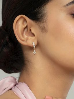 Mia by Tanishq - Butterfly Bliss Gold and Diamond Hoop Earrings