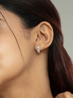 Mia by Tanishq - Luxe Shine Gold and Diamond Hoop Earrings