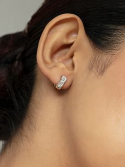 Mia by Tanishq - Modern Luxe Gold and Diamond Hoop Earrings